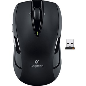 Logitech M545 Mouse - Radio Frequency - USB 2.0 - Optical - Black - Wireless - 1000 dpi - Tilt Wheel
