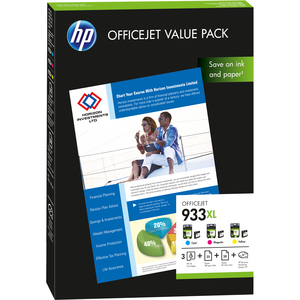 HP 933XL Value Pack - 1 - yellow, cyan, magenta - print cartridge / paper kit