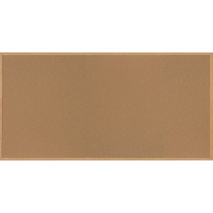 MasterVision Oak Frame Cork Bulletin Board - 48" Board Height x 96" Board Width - Cork Surface - Self-healing - Oak Frame - 1 Each