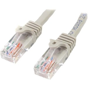StarTech.com 0.5m Gray Cat5e Patch Cable with Snagless RJ45 Connectors - Short Ethernet Cable - 0.5 m Cat 5e UTP Cable - First End: 1 x RJ-45 Male Network - Second E