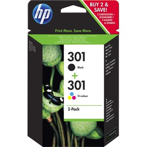 HP 301 Ink Cartridge/Paper Kit - Black, Cyan, Magenta