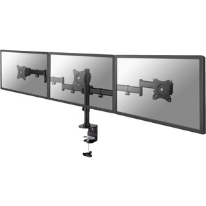 Newstar Tilt/Turn/Rotate Triple Desk Mount clamp for three 10-27And#34; Monitor Screens, Height Adjustable - Black