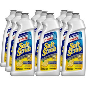 Soft Scrub Total All-purpose Bath/Kitchen Cleanser - For Sink, Shower, Bathroom, Kitchen - 24 fl oz (0.8 quart) - Lemon, Fresh Scent - 9 / Carton - Phosphate-free, Cleanse - W