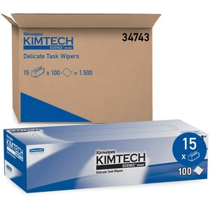 KIMTECH Delicate Task Wipers - Pop-Up Box - For Laboratory - 119 / Box - 15 / Carton - Absorbent - White