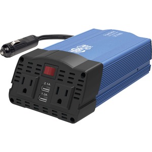 Tripp Lite by Eaton 375W PowerVerter Ultra-Compact Car Inverter with 2 AC Outlets 2 USB Charging Ports and Battery Cables - Input Voltage: 12 V DC - Output Voltage: 120 V AC -