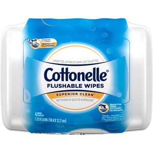 Kimberly-Clark Professional Cottonelle Flushable Cleaning Wipes - White - Flushable, Quick Drying, Alcohol-free - For Bathroom, Home - 42 Sheets - 42 Each