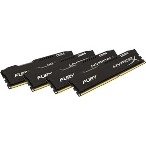 Kingston HyperX Fury RAM Module - 64 GB 4 x 16 GB - DDR4 SDRAM - 2666 MHz DDR4-2666/PC4-21300 - 1.20 V - Non-ECC - Unbuffered - CL16 - 288-pin - DIMM