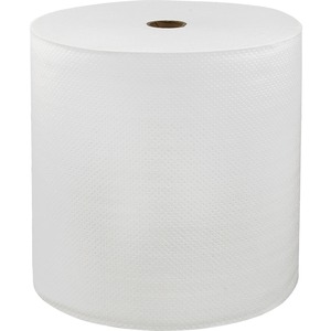 LoCor Hard Wound Roll Towels - 1 Ply - 7" x 800 ft - White - Virgin Fiber - 6 Rolls Per Carton - 6 / Carton