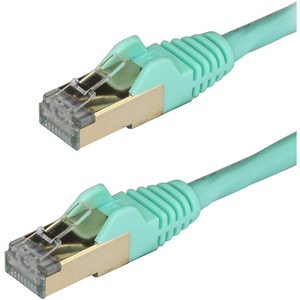 StarTech.com CAT6a Ethernet Cable - 0.5m - Aqua Network Cable - Snagless RJ45 Cable - Ethernet Cord - 0.5 m / 1.6 ft - First End: 1 x RJ-45 Male Network - Second End