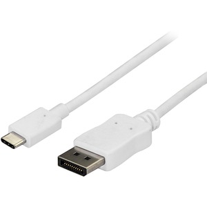 StarTech.com 6ft USB C to DisplayPort Cable - White - 4K 60Hz DisplayPort Cable - USB Type C to DisplayPort Adapter CDP2DPMM6W - 6 ft. USB C to DisplayPort cable a