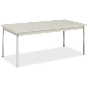 HON Utility Table, 72"W x 36"D - Natural Rectangle Top - Chrome Four Leg Base - 4 Legs x 72" Table Top Width x 36" Table Top Depth x 1.13" Table Top Thickness - 29" Height - A