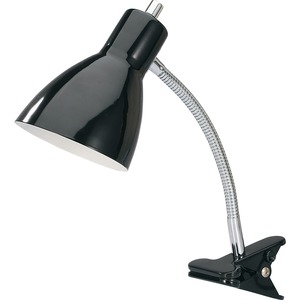 Lorell LED Clip-on Desk Lamp - 15.5" Height - 3" Width - 10 W LED Bulb - Plastic - Desk Mountable - Black - for Desk, Table