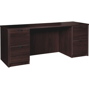 Lorell Prominence 2.0 Double-Pedestal Credenza - 66" x 24"29" , 1" Top - 2 x File Drawer(s) - Double Pedestal on Left/Right Side - Band Edge - Material: Particleboard - Finish