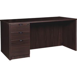 Lorell Prominence 2.0 Left-Pedestal Desk - 1" Top, 66" x 30"29" - 3 x File, Box Drawer(s) - Single Pedestal on Left Side - Band Edge - Material: Particleboard - Finish: Espres