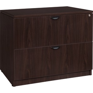 Lorell Prominence 2.0 Espresso Laminate Lateral File - 2-Drawer - 36" x 22" x 29" - 2 x File Drawer(s) - Band Edge - Material: Particleboard - Finish: Espresso Laminate, Therm