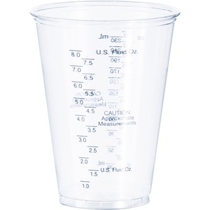 Solo Tall PET Graduated Medical Cups - 10 fl oz - 1000 / Carton - Clear - Polyethylene Terephthalate (PET) - Measuring, Medicine, Medical, Dental