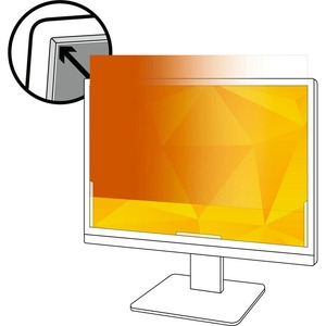 3M Gold Privacy Filter for 24 in Monitors 16:9 GF240W9B Gold, Glossy Black - For 24" Widescreen LCD Monitor - 16:9 - Scratch Resistant, Dust Resistant