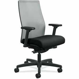 HON Ignition HIWMMKD Task Chair - Black Seat Color - Fabric Seat Material - Fog Back Color - Ilira-stretch Back Material - Black Frame Color - Mid Back - 5-star Base - 1 Each