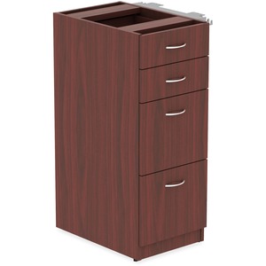 Lorell Relevance Series Mahogany Laminate Office Furniture Storage Cabinet - 4-Drawer - 15.5" x 23.6" x 40.4" - 4 x File Drawer(s), Box Drawer(s) - Material: Metal Frame - Fin