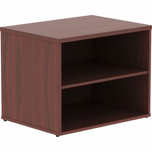 Lorell Relevance Series Mahogany Laminate Office Furniture Credenza - 29.5" x 22" x 23.1" - 2 Shelve(s) - Finish: Mahogany, Laminate