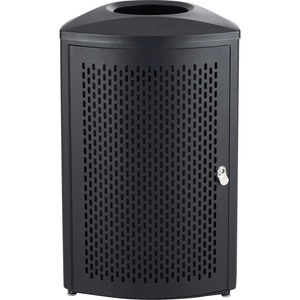 Safco Nook Indoor Waste Receptacle - 13 gal Capacity - Triangular - Durable, Powder Coated, Perforated, Corrosion Resistance, Latch Door - 29.5" Height x 16.5" Width x 16.5" D