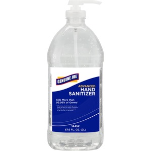 Genuine Joe Hand Sanitizer - Fresh Citrus Scent - 67.6 fl oz (1999.2 mL) - Kill Germs, Bacteria Remover - Hand - Moisturizing - Clear - Hygienic, Non-drying, Fast Acting - 1 E