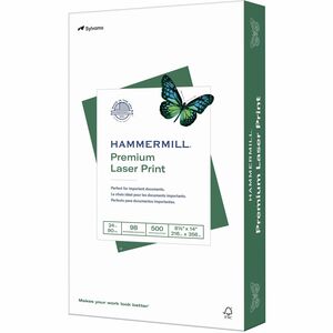 Hammermill Premium Laser Print Paper - White - 98 Brightness - Legal - 8 1/2" x 14" - 24 lb Basis Weight - Ultra Smooth - 500 / Ream - Sustainable Forestry Initiative (SFI) -