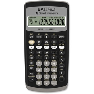 Texas Instruments BA-II Plus Advance Financial Calculator - Power OFF Memory Protection - 1 Line(s) - 10 Digits - LCD - Battery Powered - 1 - Button Cell - 0.6" x 3" x 6" - Da