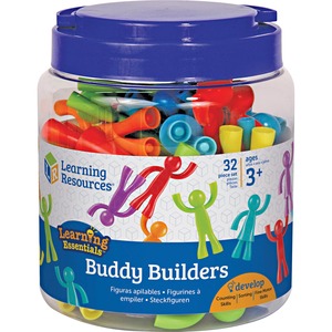 Learning Resources Ages 3+ Buddy Builders Set - Skill Learning: Eye-hand Coordination, Motor Skills, Visual, Imagination, Counting, Sorting, Color Matching, Problem Solving, E