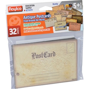 Roylco Antique Post Cards - Theme/Subject: Learning - Skill Learning: History, Exploration, Drawing, Writing - 32 Pieces - 5+ - 32 / Pack
