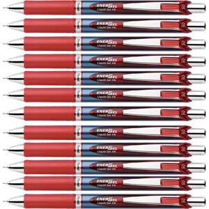 EnerGel EnerGel RTX Liquid Gel Pens - Fine Pen Point - 0.5 mm Pen Point Size - Needle Pen Point Style - Refillable - Retractable - Red Gel-based Ink - Blue Barrel - Stainless