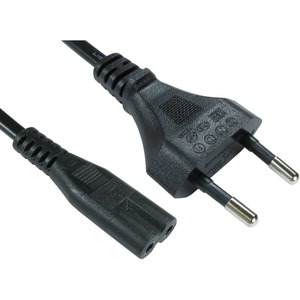 Cables Direct Standard Power Cord - 2 m - Europe - For Portable CD Player, Audio/Video Device, General Purpose, Power Supply - Figure 8 C7 / CEE 7/16 - 230 V AC / 2.