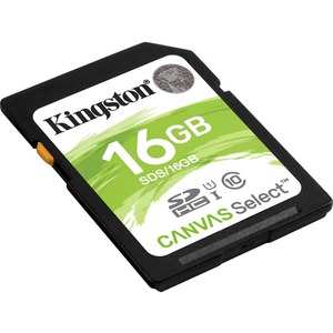 Kingston Canvas Select 16 GB SDHC - Class 10/UHS-I U1 - 80 MB/s Read - 10 MB/s Write