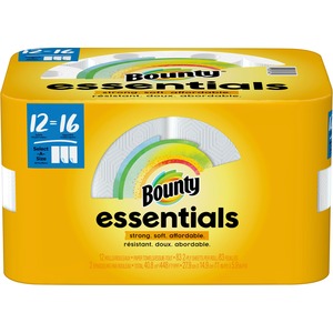 Bounty Essentials Select-A-Size Paper Towels - 12 Big Rolls = 16 Regular - 2 Ply - 83 Sheets/Roll - White - 12 / Carton