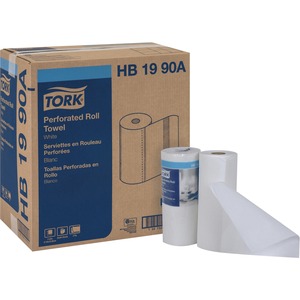 TORK Perforated Roll Towels - 2 Ply - 11" x 63 ft - 84 Sheets/Roll - 4.40" Roll Diameter - White - Perforated, Absorbent, Soft, Embossed - 30 / Carton