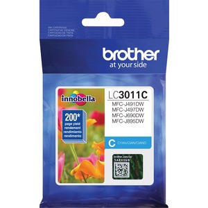 Brother LC3011C Original Standard Yield Inkjet Ink Cartridge - Single Pack - Cyan - 1 Each - 200 Pages