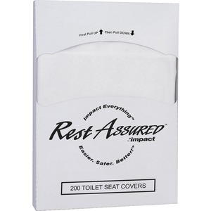Impact 1/4-fold Toilet Seat Covers - 8" Width x 10.25" Length - Quarter-fold - For Public Toilet - 200 / Pack - 5000 / Carton - Paper - White