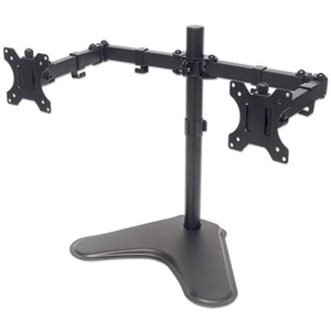 TV Andamp; Monitor Mount, Desk, Double-Link Arms, 2 screens, Screen Sizes: 10-27inch, Black