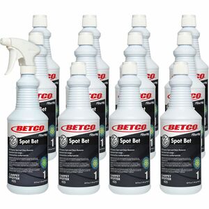 Betco FIBERPRO Spot Bet Stain Remover - Ready-To-Use - 32 fl oz (1 quart) - Country Fresh Scent - 12 / Carton - Deodorize - Colorless
