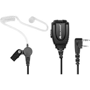 Midland BizTalk BA3 Concealed Headset - Mono - Wired - Earbud, Over-the-ear - Monaural - In-ear - Black
