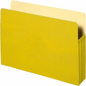 Business Source Letter Recycled File Pocket - 8 1/2" x 11" - 3 1/2" Expansion - Yellow - 10% Recycled - 1 Each