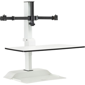 Safco Desktop Sit-Stand Desk Riser - Up to 27" Screen Support - 28 lb Load Capacity - 37.18" Height x 27.33" Width x 21.81" Depth - Desktop - Steel - White