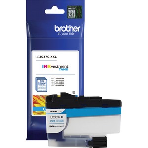 Brother Genuine LC3037C Super High-yield Cyan INKvestment Tank Ink Cartridge - 1500 Pages