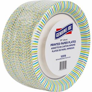 Genuine Joe Printed Paper Plates - - Paper Plate - Disposable - Assorted - 125 / Pack