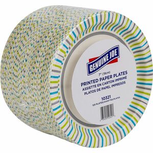 Genuine Joe Paper Plates - - Paper Plate - Disposable - Assorted - 125 / Pack