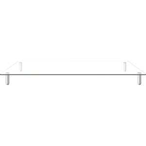 Kantek Extra-Wide Glass Monitor Riser/Desk Shelf - 60 lb Load Capacity - 3.25" Height x 39.40" Width x 10.20" Depth - Desktop - Tempered Glass - Clear