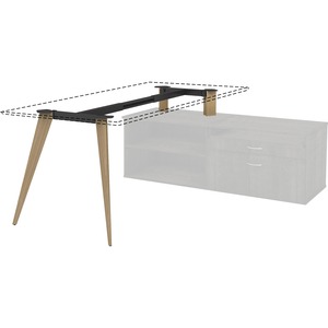 Lorell Relevance Wood Frame for 30" L-shape Desk - 68" x 23" x 28.5" - Material: Wood Frame, Metal Crossbar - Finish: Natural