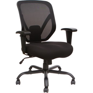 SOHO SOHO Big & Tall Mesh Back Chair - Black Seat Color - Fabric Seat Material - Black Back Color - 5-star Base - 1 Each
