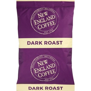 New England French Roast Coffee Portion Pack - French Roast - Dark - 2.5 oz Per Pack - 24 / Carton