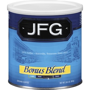 New England JFG Bonus Blend Coffee Canister - Compatible with French Press - Bonus Blend, Rich Aroma - Medium/Dark - 30.6 oz Per Canister - 1 Each